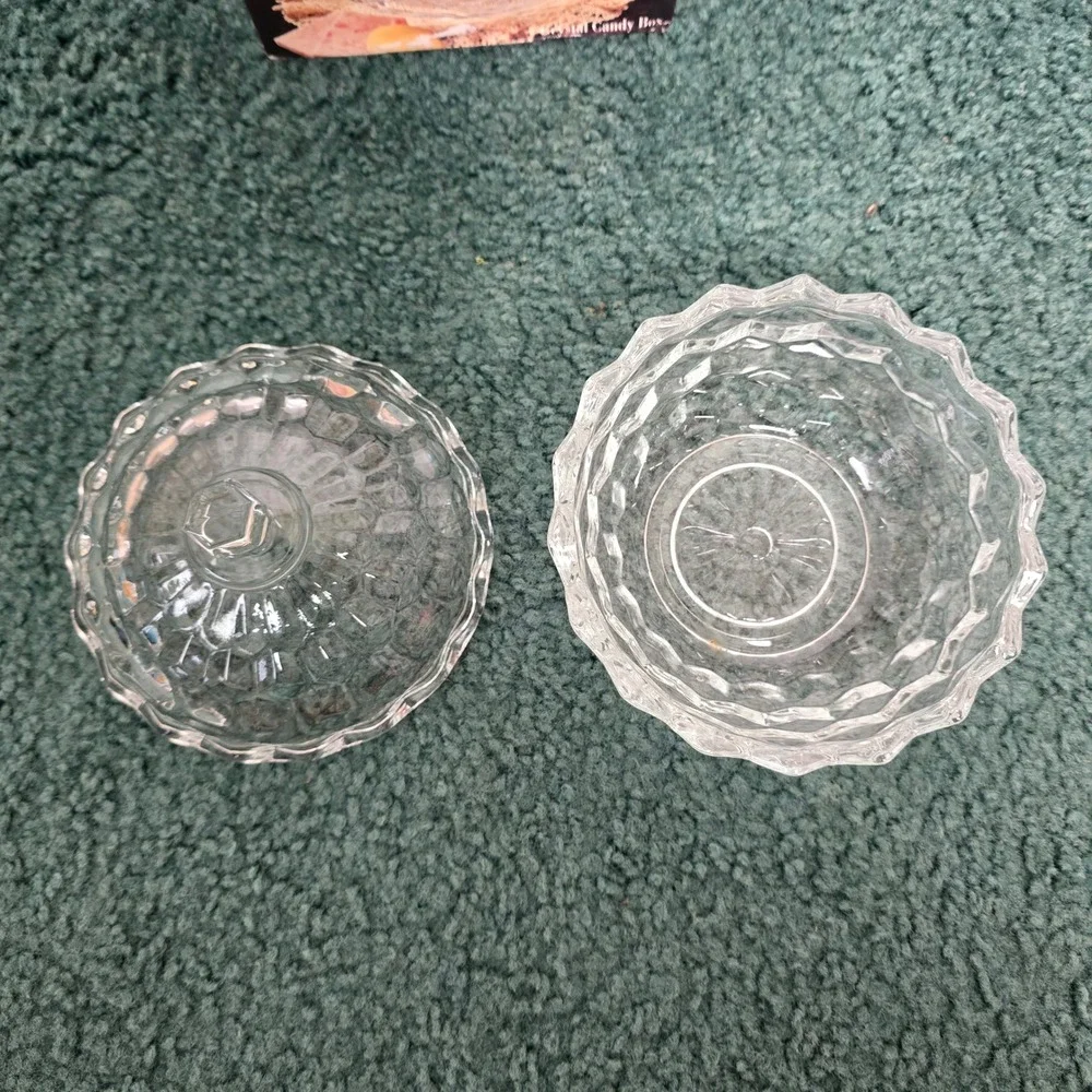 Vintage 1980s Indiana Glass Whitehall Candy Dish Crystal w/Lid Decor Cottagecore